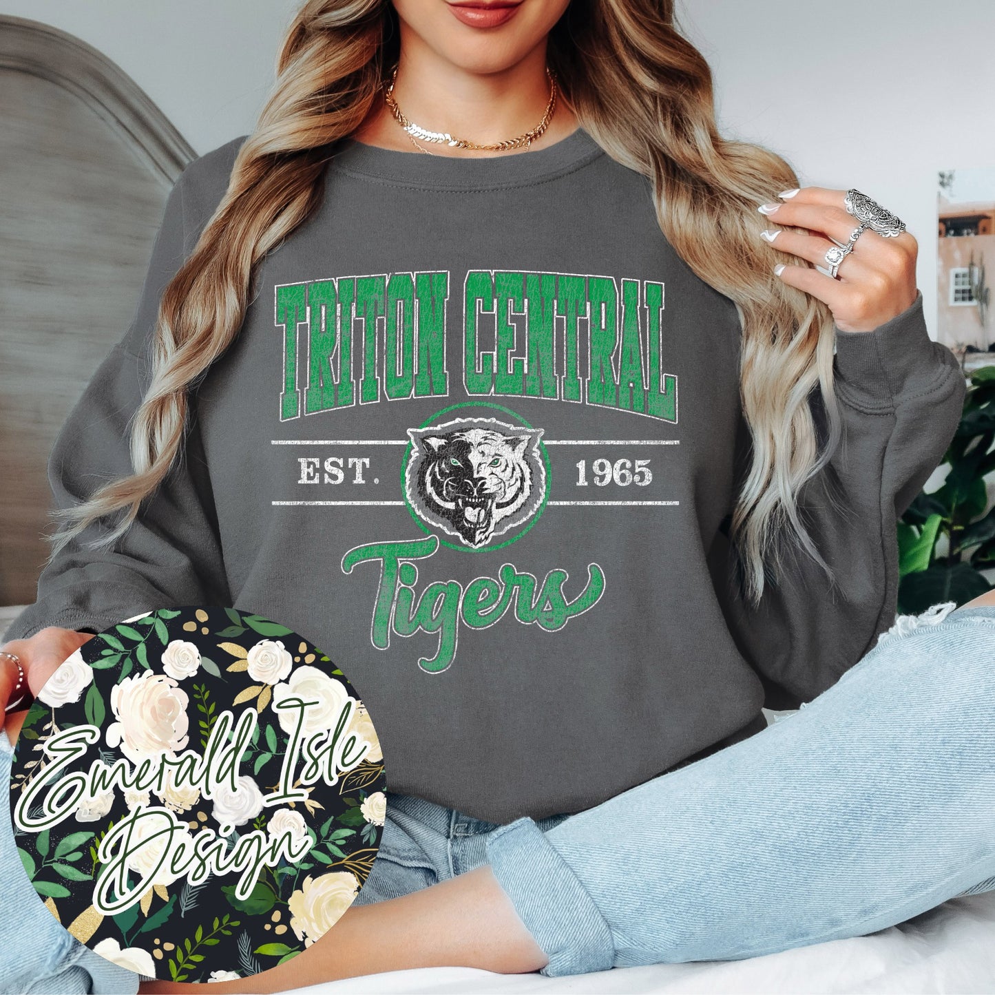 Triton Central Tigers Vintage Varsity Design