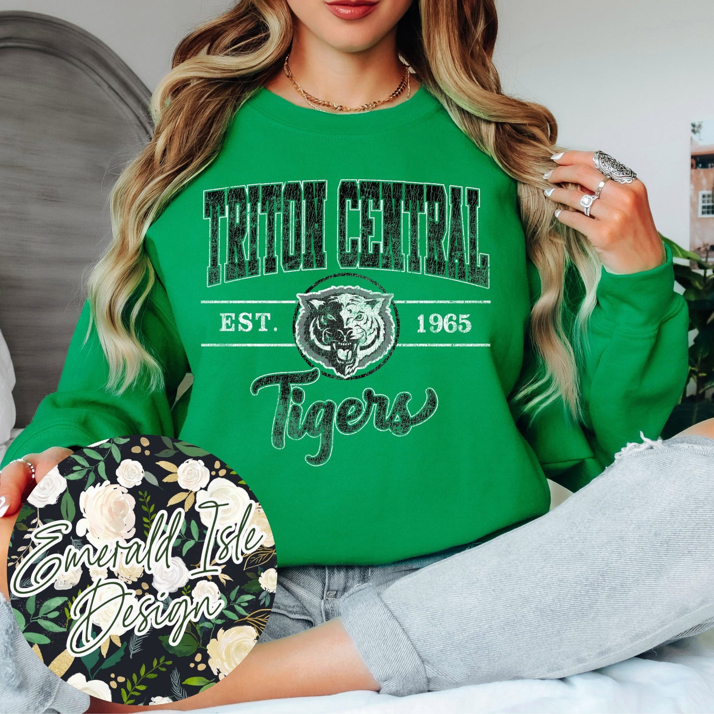 Triton Central Tigers Vintage Varsity Design
