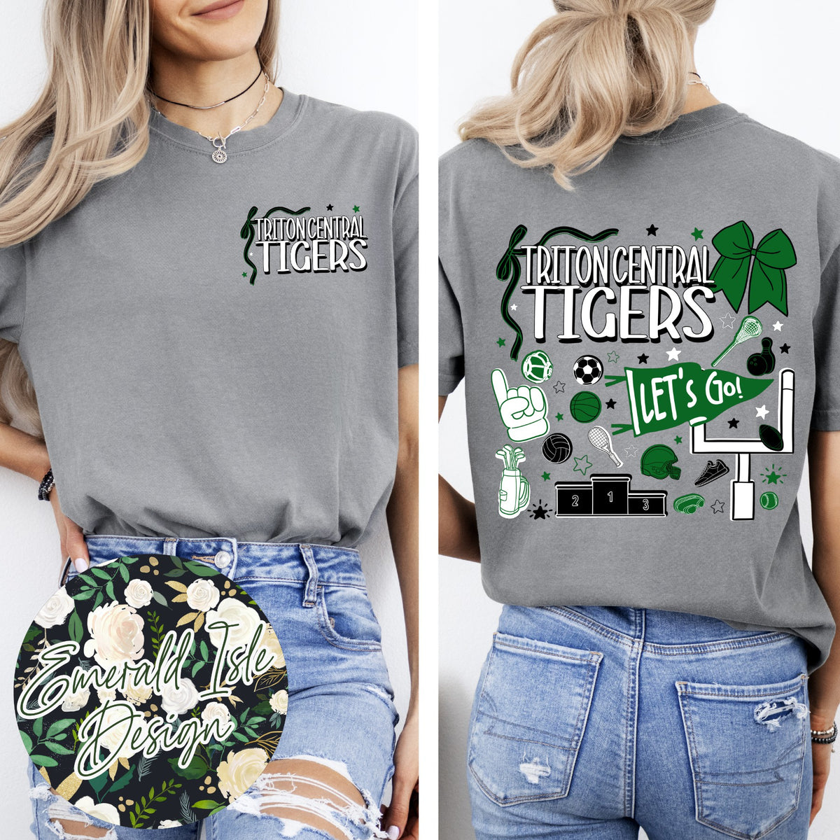 Triton Central Tigers Sports Doodles Design