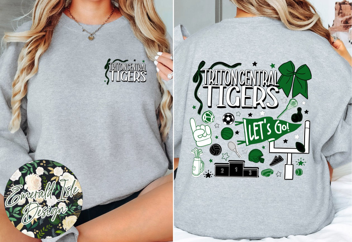 Triton Central Tigers Sports Doodles Design