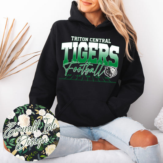 Triton Central Tigers Ombre Football Design