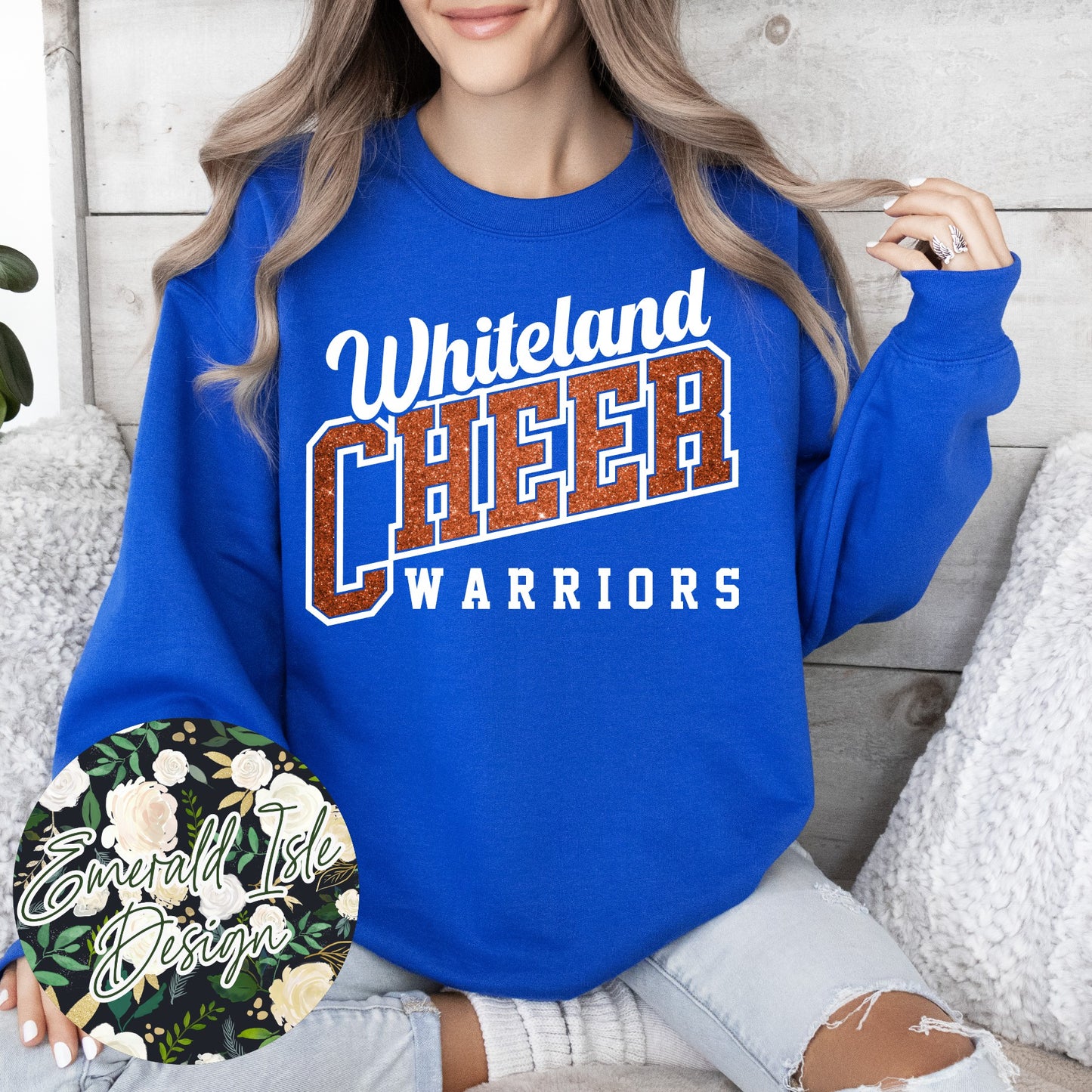 Whiteland **Glitter** CHEER Slant Design