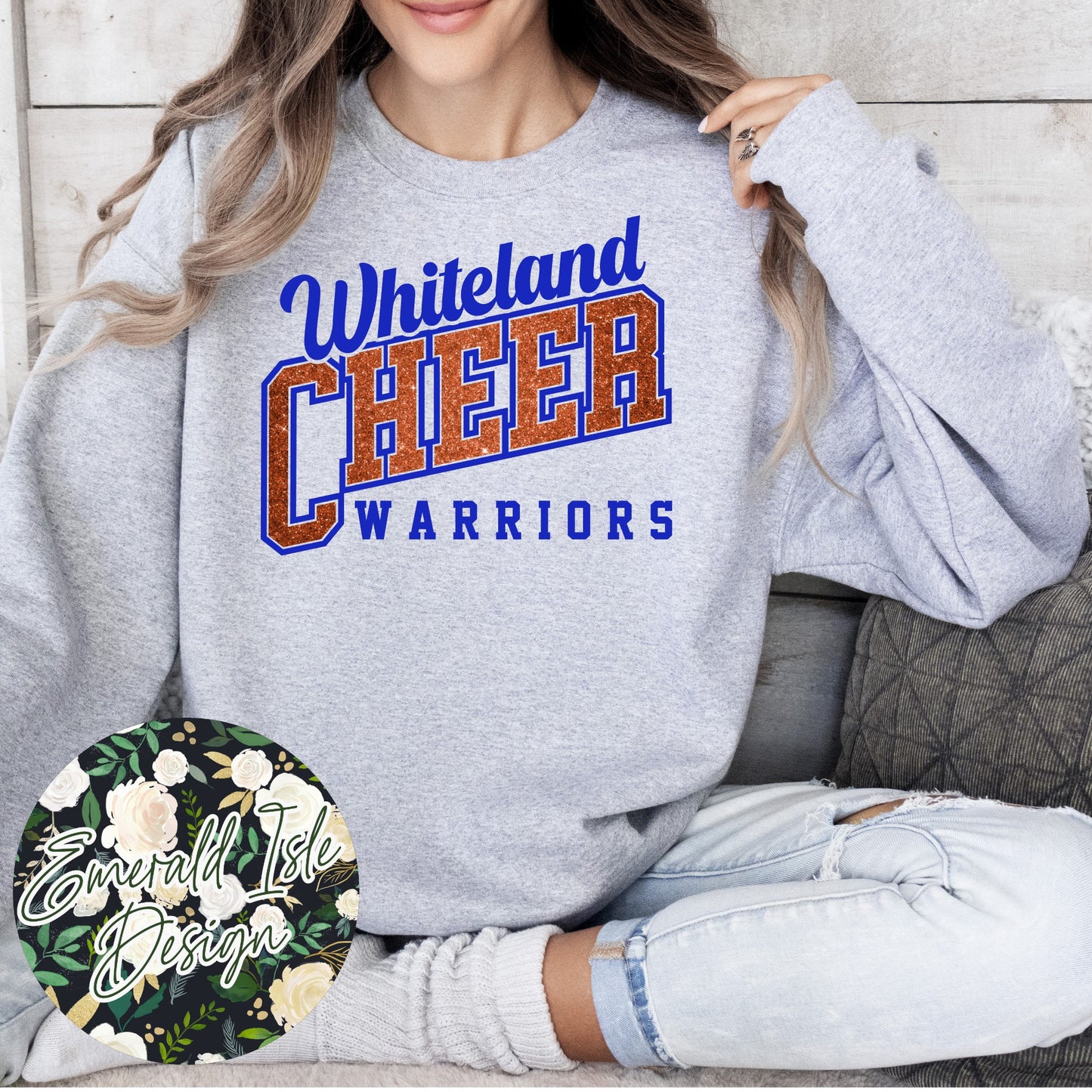 Whiteland **Glitter** CHEER Slant Design