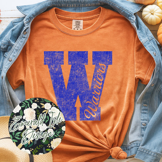 Whiteland Eroded W on Comfort Colors
