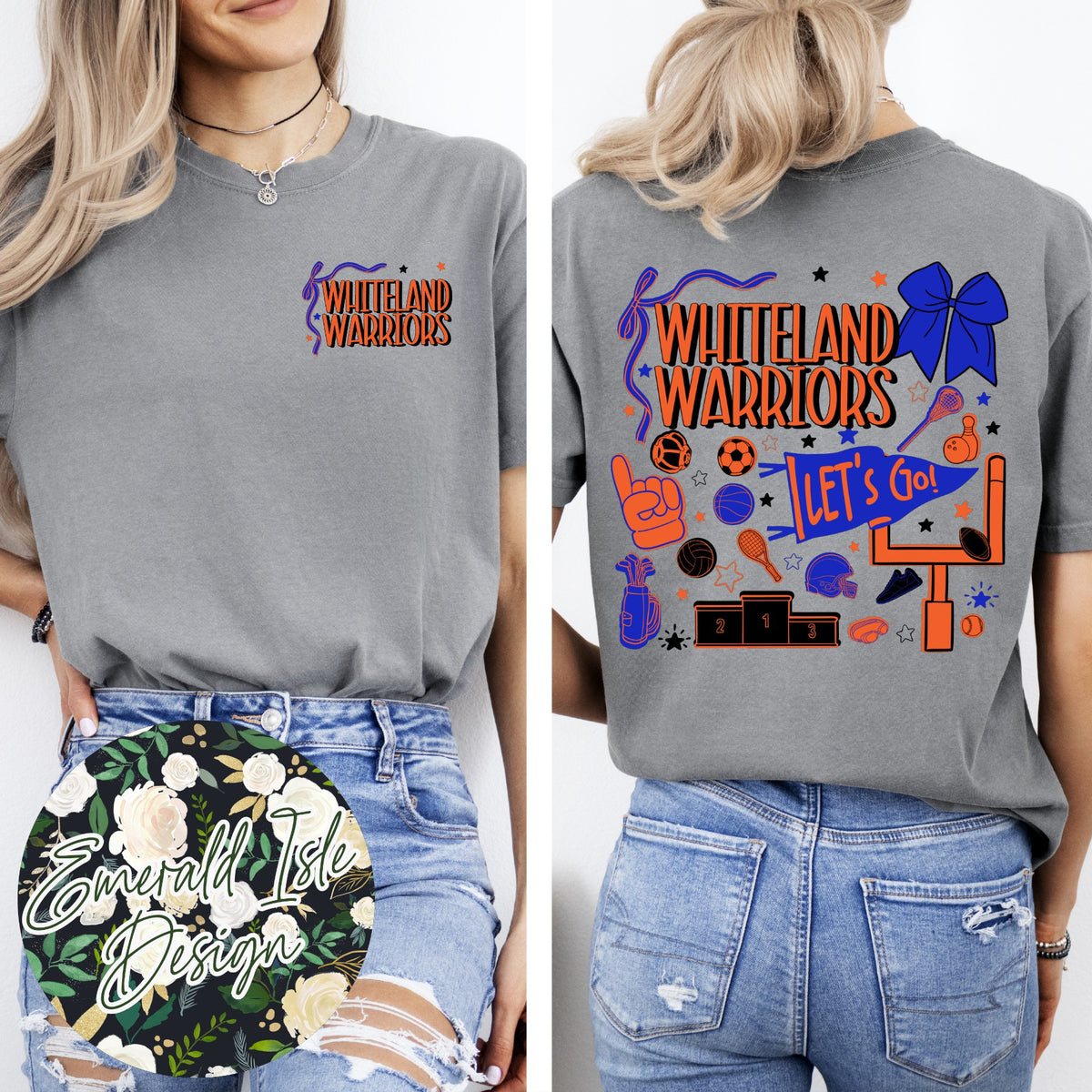 Whiteland Warriors Sports Doodles Design