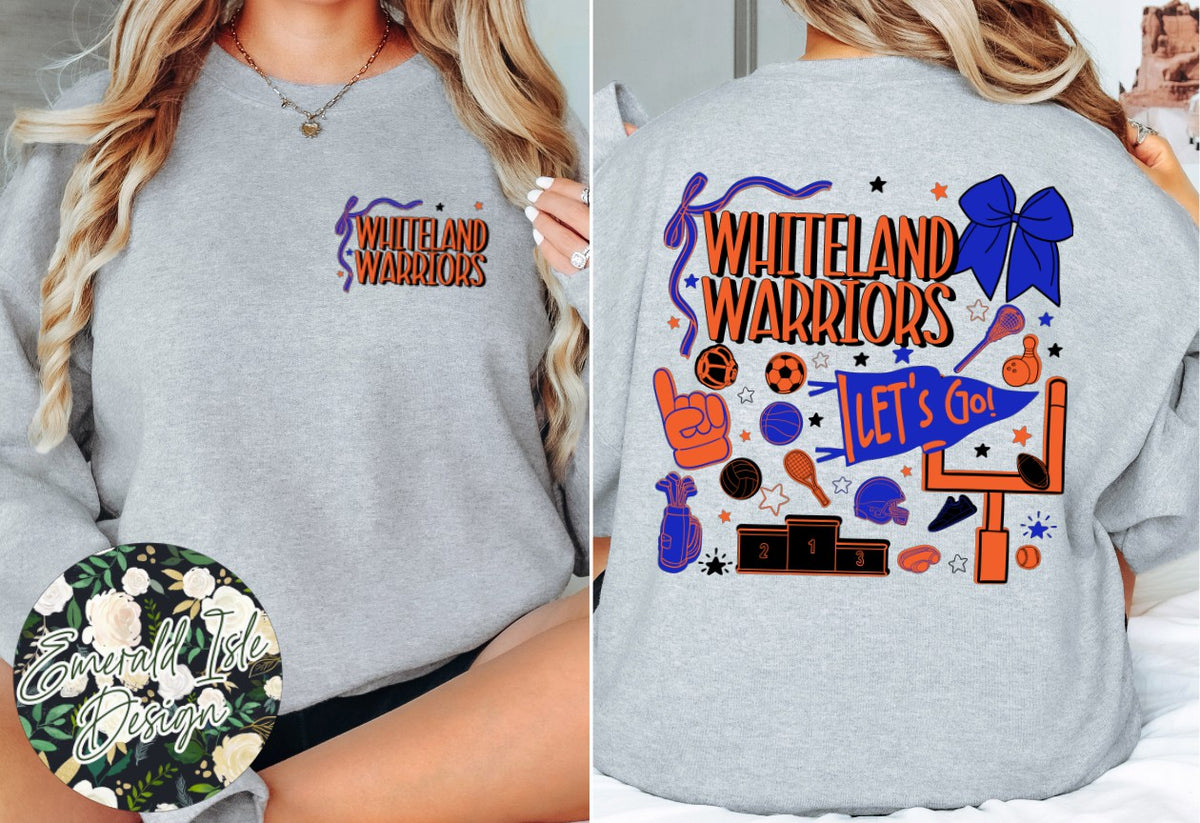 Whiteland Warriors Sports Doodles Design