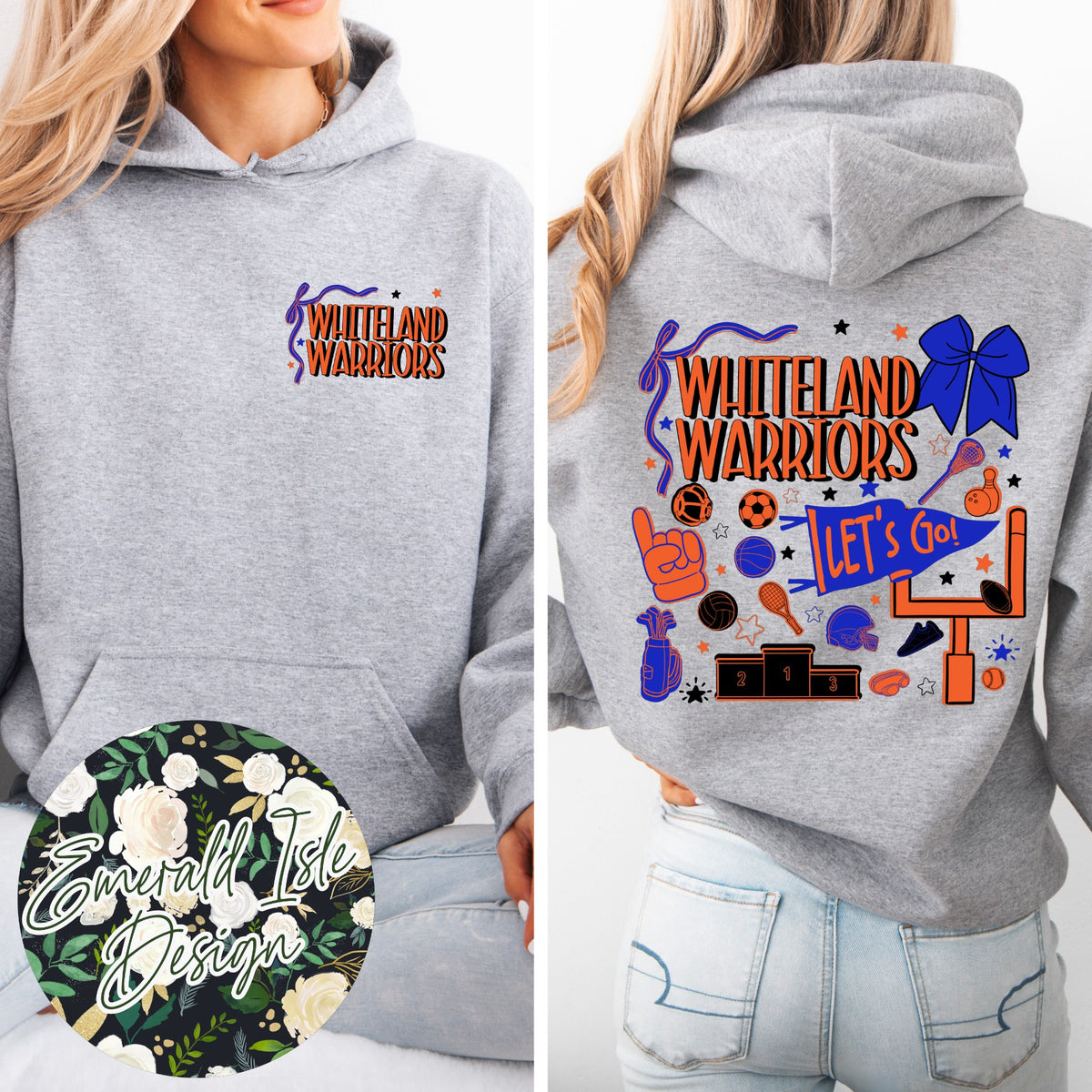 Whiteland Warriors Sports Doodles Design