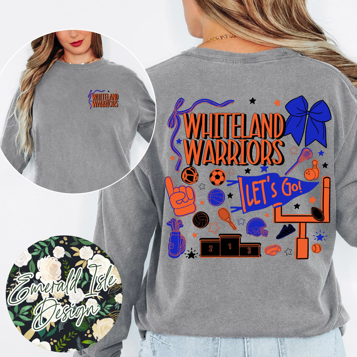 Whiteland Warriors Sports Doodles Design