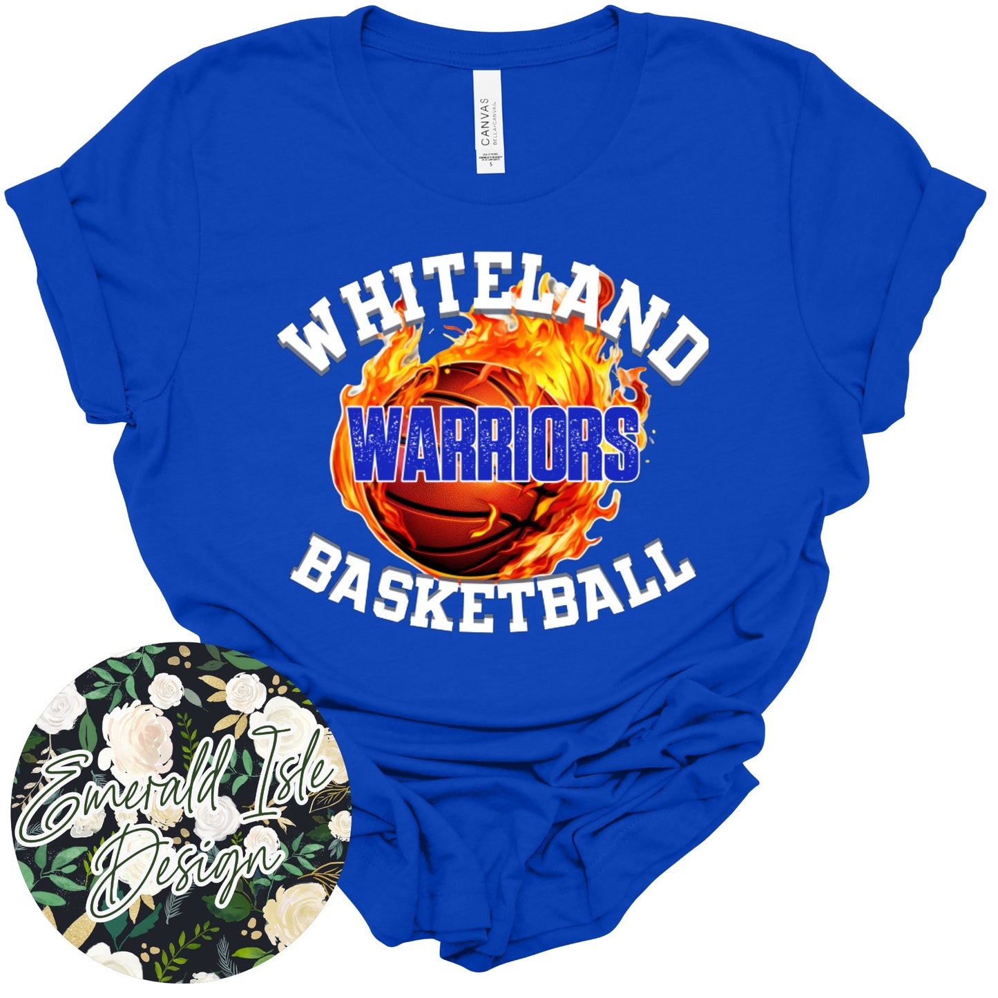 Whiteland Warriors Fire Basketball Design