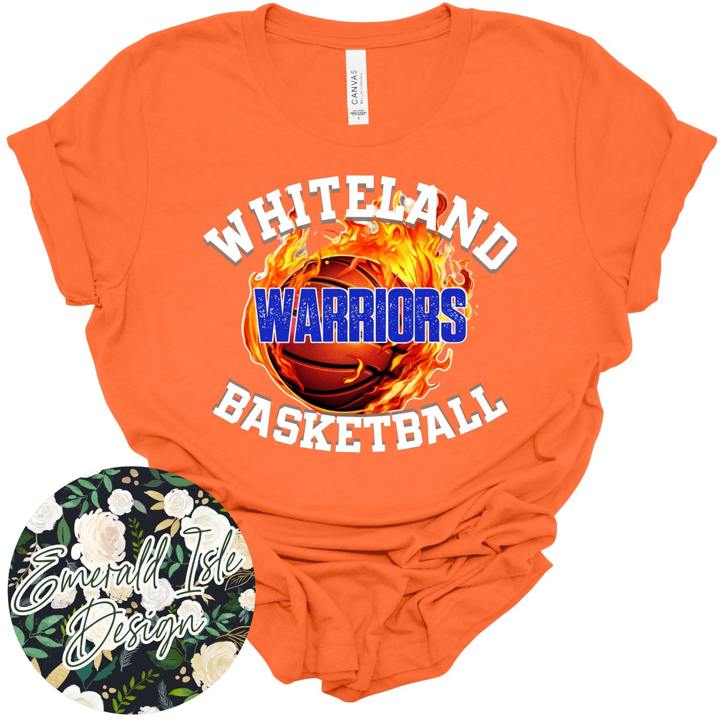 Whiteland Warriors Fire Basketball Design