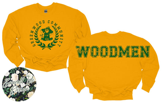 Greenwood Woodmen Oversized Horizontal Design Style 2 on Crewneck Sweatshirt