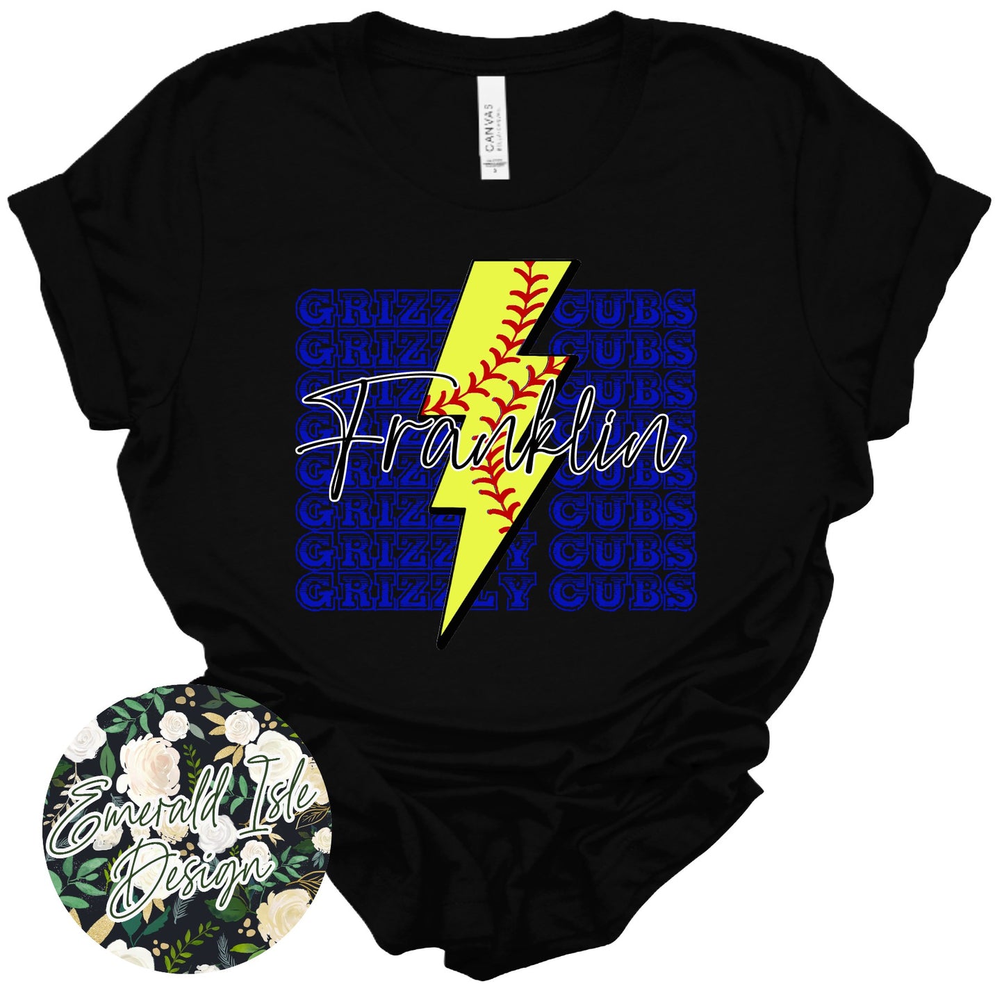 Franklin Softball Lightning Bolt Design