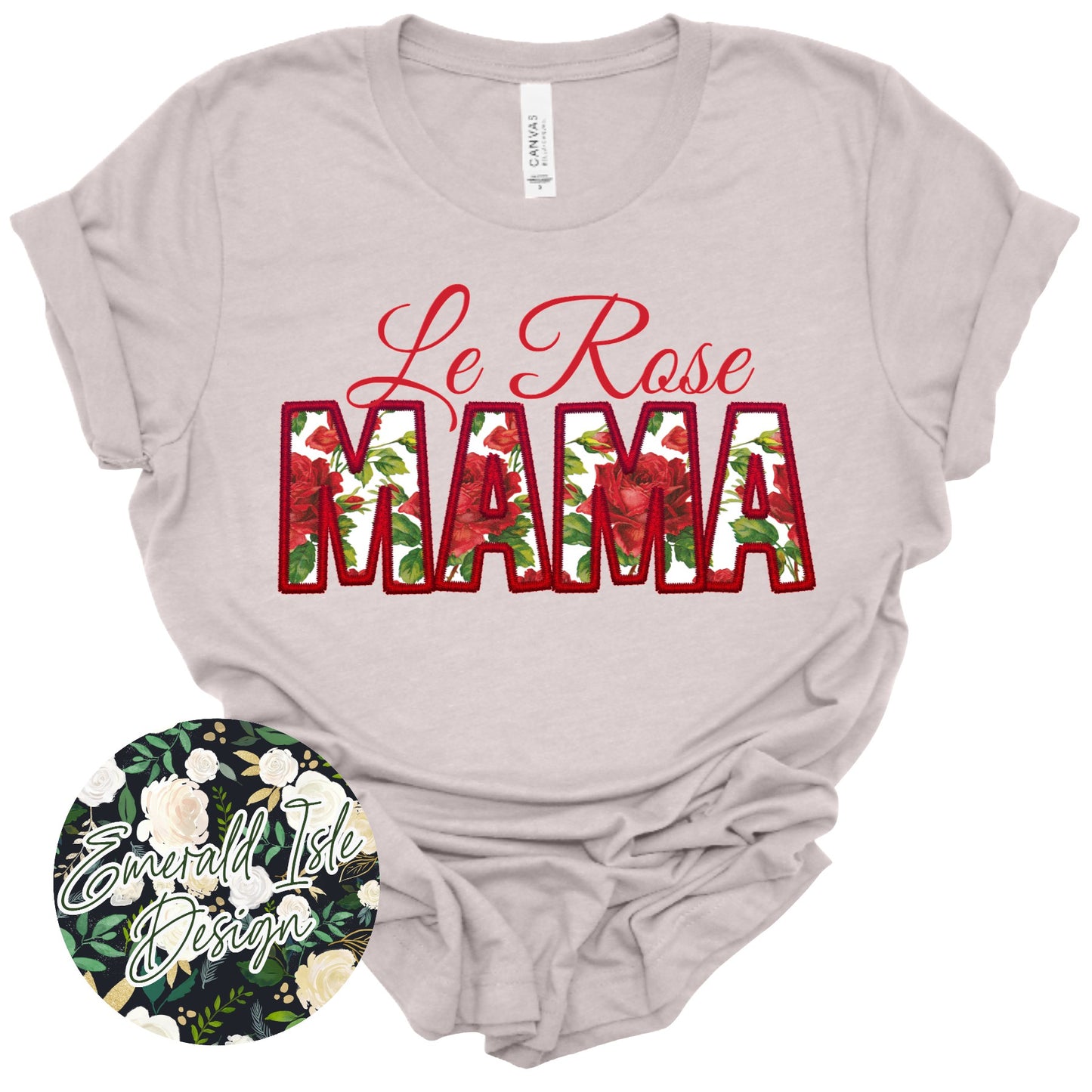 Le Rose Mama Faux Embroidery Design