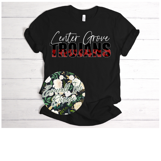 Center Grove Trojans Leopard Split Design