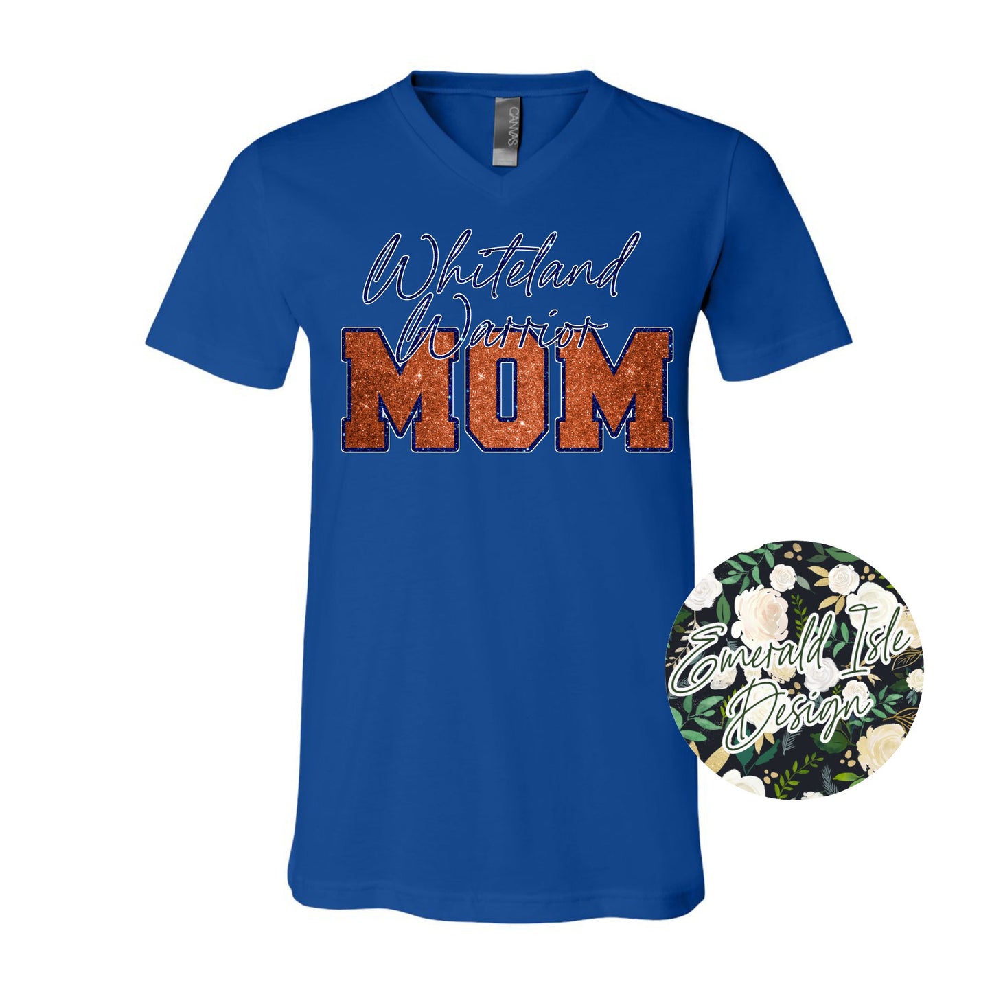 Whiteland Warrior Mom Faux Glitter Design